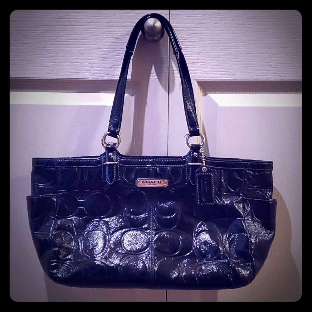 Black Patent Leather Coach Purse